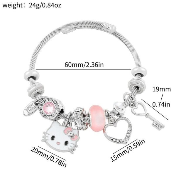 Hello Kitty Y2K Cute Charm Bracelets Sanrio - Anime Kawaii Rhinestone Jewelry - Image 2