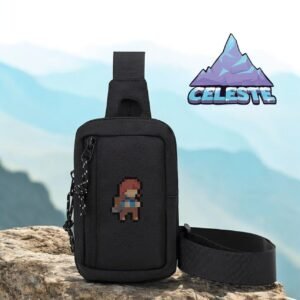 Celeste Game Madeline Design Small Denim Crossbody Sling Bag for Men and Women