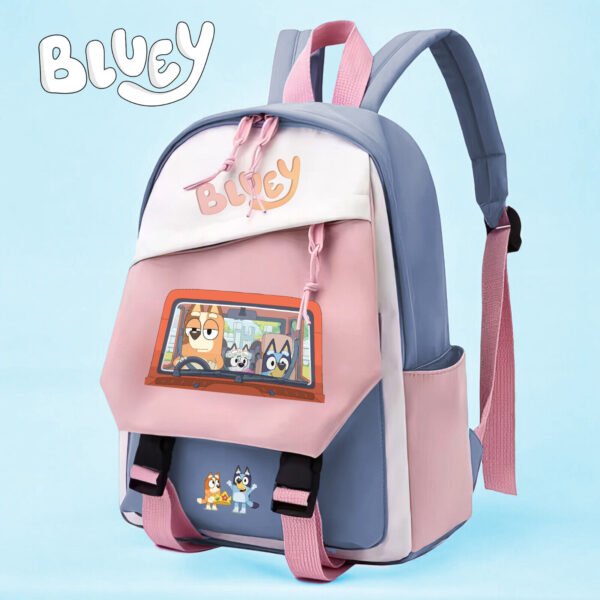 Bluey Bingo Mini Backpack -Travel Kindergarten & Elementary | Pink Blue White