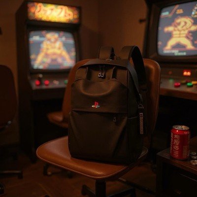 Black PlayStation Logo Backpack 🎮 USB Charging Port, Waterproof, - Image 2